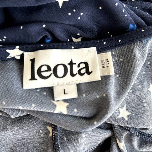 Leota Jumpsuit Size L Stars Novelty All Over Print Stretch Knit Graphic USA - Picture 6 of 7